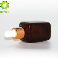 30ml empty cosmetic square amber essential oil glass dropper bottle